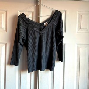 Blue - gray silk top